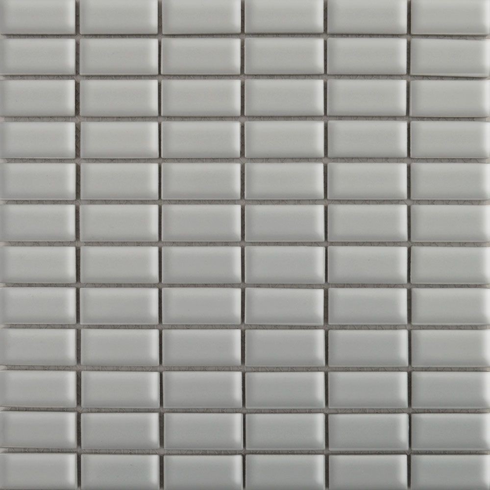 Luxury Tiles Brick Grey Gloss Mosaic Tile 